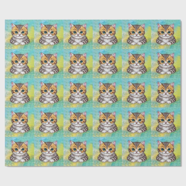 Papel De Presente Desenhando Gato (Aberto)
