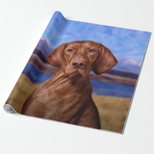 Papel De Presente Desenhando um estranho Vizsla Pointer
