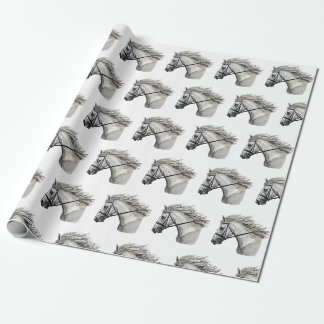 Papel De Presente Desenho à mão de cavalo com uma brida