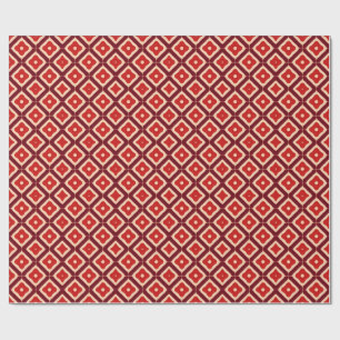 Papel De Presente Desenho Abstrato Geométrico Vermelho