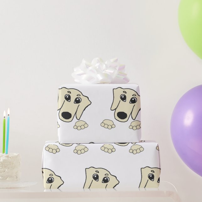 Papel De Presente desenho animado com creme dachshund (Presentes para festas)