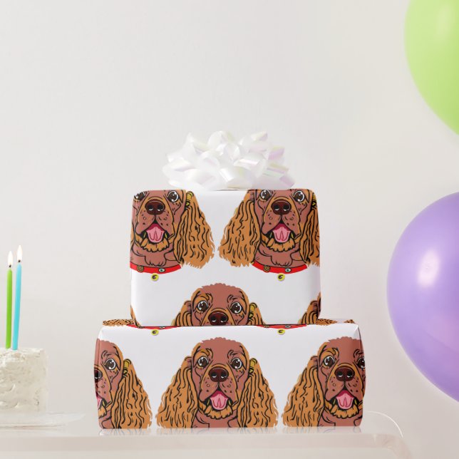 Papel De Presente desenho animado do cavalier king charles spaniel r (Presentes para festas)