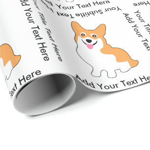Papel De Presente Desenho bonito do Corgi - adicione seu próprio