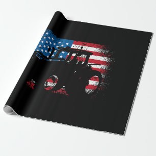 Papel De Presente Desenho da bandeira dos EUA para trator para agric
