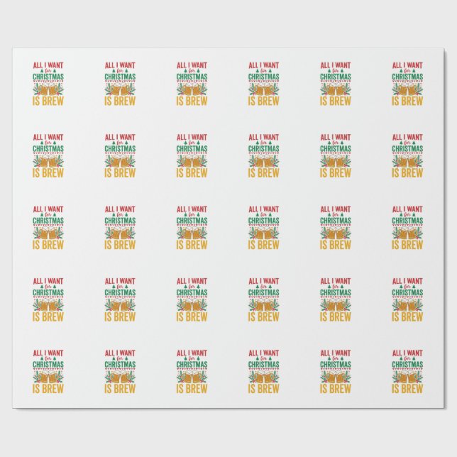 Papel De Presente Desenho da Bebida de Férias Christmas Brew (Aberto)