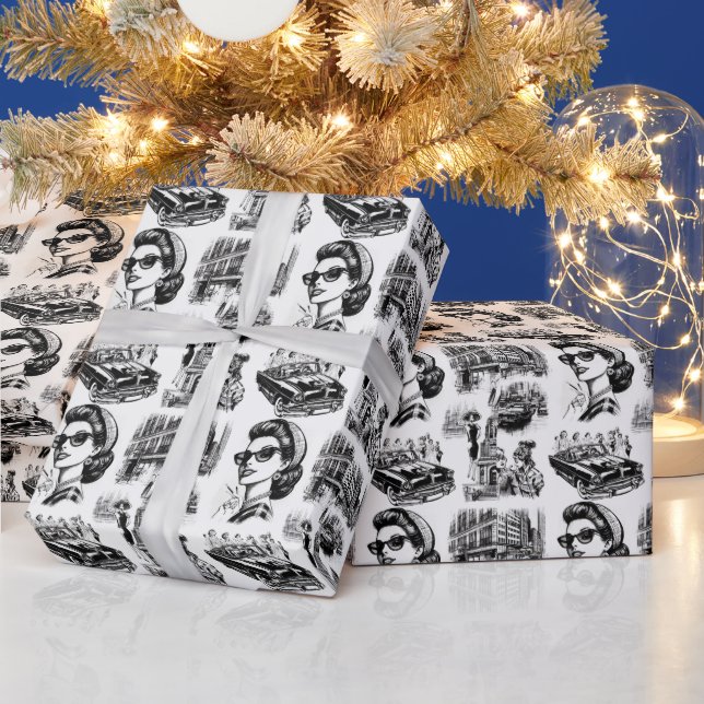 Papel De Presente Desenho da Moda Vintage (Feriados)