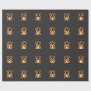 Papel De Presente Desenho de Abóbora de Cachorro Beagle Halloween Ho