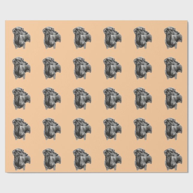 Papel De Presente Desenho de carvão vegetal de galgos (Aberto)