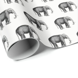 Papel De Presente Desenho de Elefante Vintage