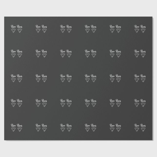Papel De Presente Desenho de Fantasma de Halloween das Abelhas Boo (Aberto)