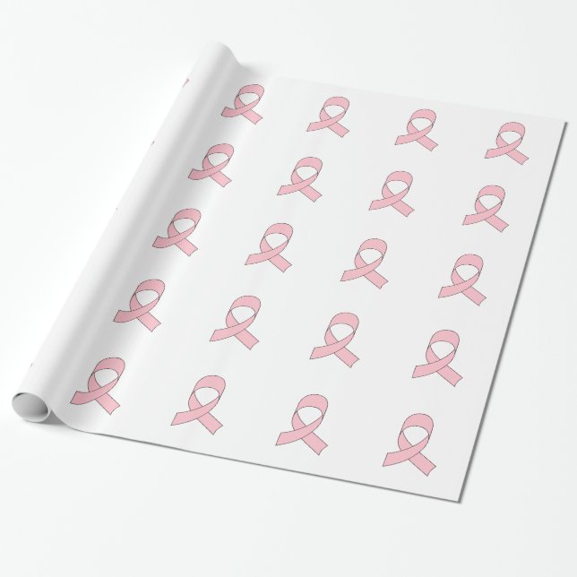 Papel De Presente Desenho de Fita Rosa (Desenrolado)