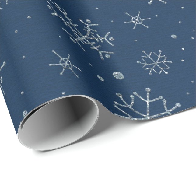Papel De Presente Desenho de Floco de Neve de Natal (Ponta do rolo)