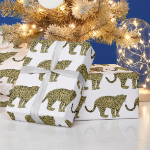 Papel De Presente Desenho De Gato Vintage Leopard Cheetah