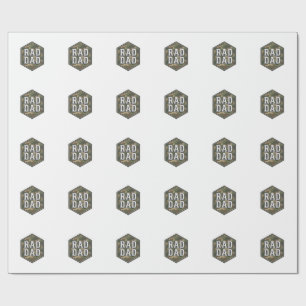 Papel De Presente Desenho de Gravura Vintage Hexágono Camuflado do R