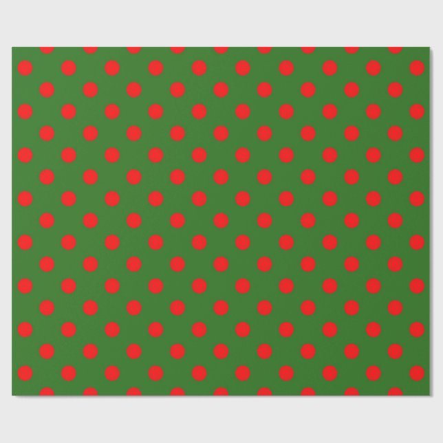 Papel De Presente Desenho de padrão de bolinhas pontilhadas vermelha (Aberto)