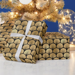 Papel De Presente Desenho de padrão de radiação de leque de vieira e