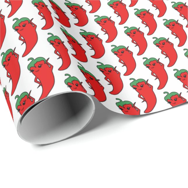 Papel De Presente Desenho de Pimenta Kawaii (Ponta do rolo)