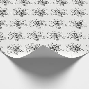 Papel De Presente Desenho de polvo estilizado vintage #1