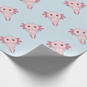 Papel De Presente Desenho do Axolotl cor-de-rosa legal