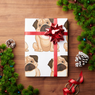 Papel De Presente Desenho do Pug Mal-humorado