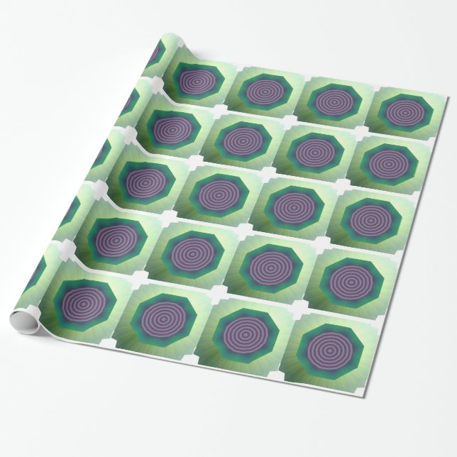 Papel De Presente Desenho em Espiral com Borda Flutuada (Desenrolado)
