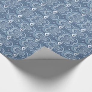 Papel De Presente Desenho Geométrico Abstrato Azul