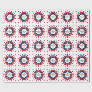 Papel De Presente Desenho Geométrico Ousado para 4 de Julho