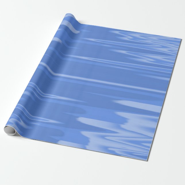 Papel De Presente Desenho Ondulado Azul Centáurea (Desenrolado)