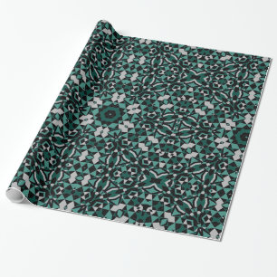 Papel De Presente Desenho ou decoração de cinzas de cor verde-negr