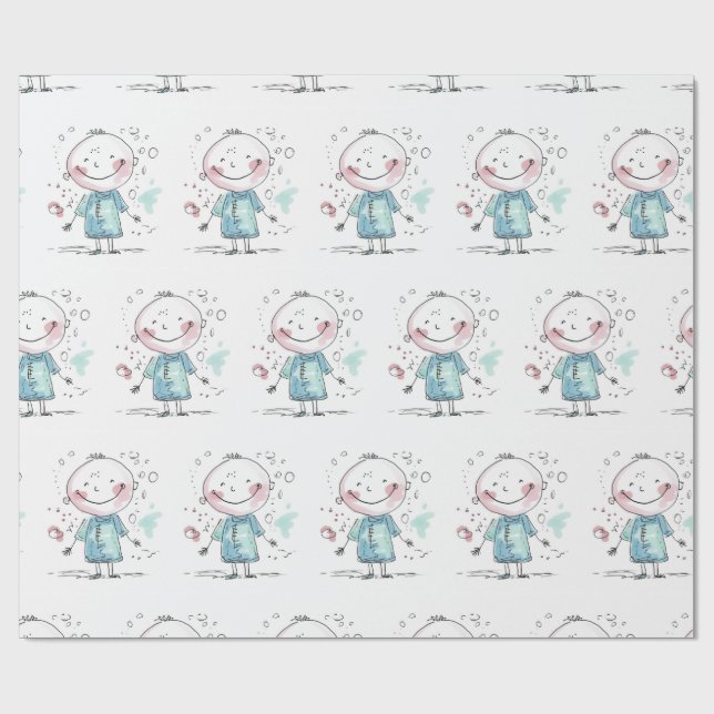 Papel De Presente desenho personalizado de crianças (Aberto)