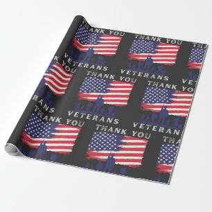 Papel De Presente Desenho personalizado: Obrigado Veteranos Bandeira