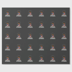 Papel De Presente Desenho Vetorial de Cão Herói Rottweiler Patriótic