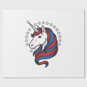 Papel De Presente Desenho Vetorial de Gravação Antiga de Unicórnio P
