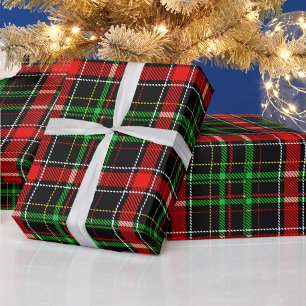 Papel De Presente Desenho Xadrez Escocês Flanela Natal Preto