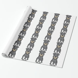 Papel De Presente Desenhos animados do cão do Schnauzer diminuto