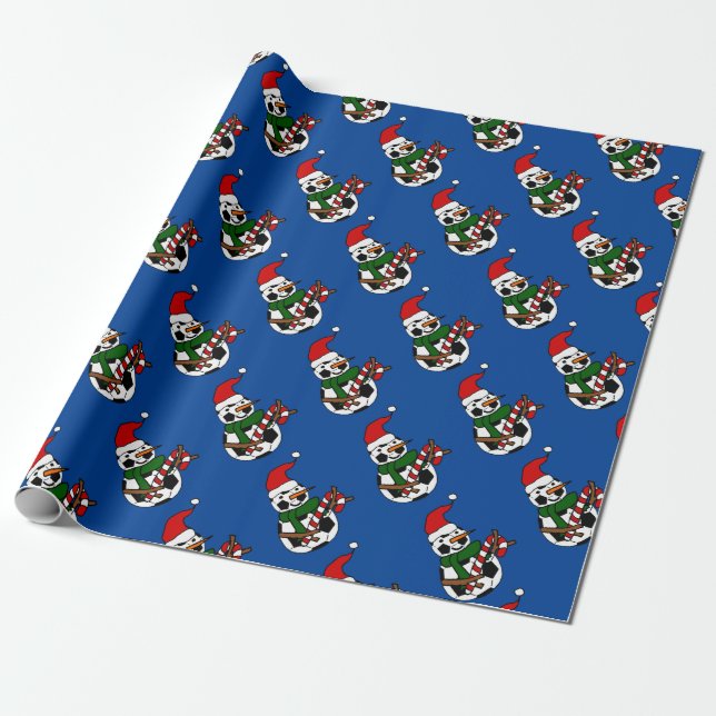 Papel De Presente Desenhos animados engraçados do Natal do boneco de (Desenrolado)