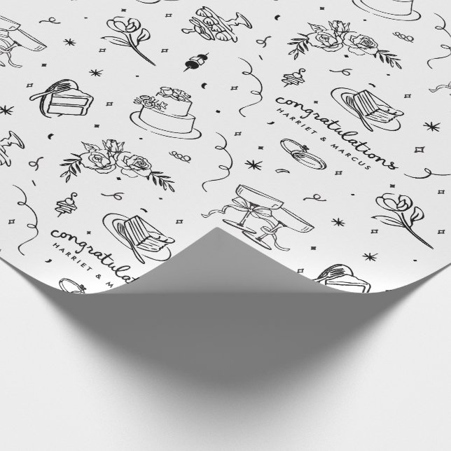 Papel De Presente desenhos personalizados para casamento (Ponta)