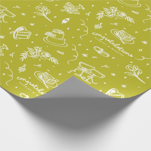 Papel De Presente desenhos personalizados para casamento (Ponta)