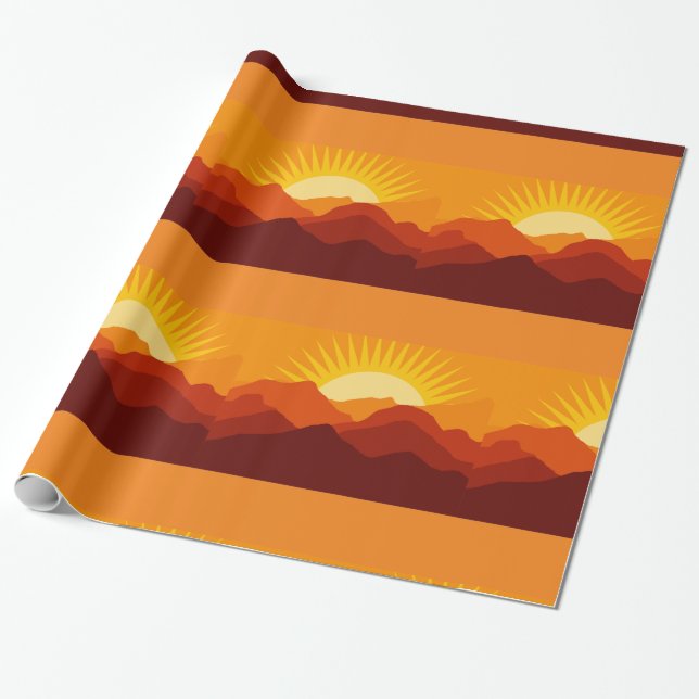 Papel De Presente Desert Mounts Sunset Thunder_Cove (Desenrolado)
