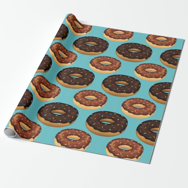 Papel De Presente Design 5 da série Rosquinha Sweet (Desenrolado)