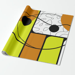 Papel De Presente Design Abstrato Geométrico com Formas Ousadas