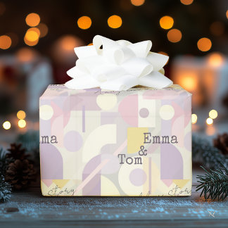 Papel De Presente Design abstrato minimalista com cores pastosas