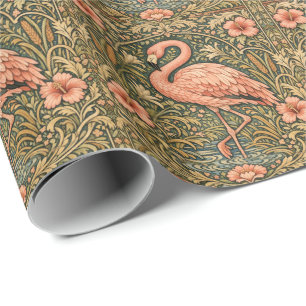 Papel De Presente design art nouveau Flamingo Rosa Vintage