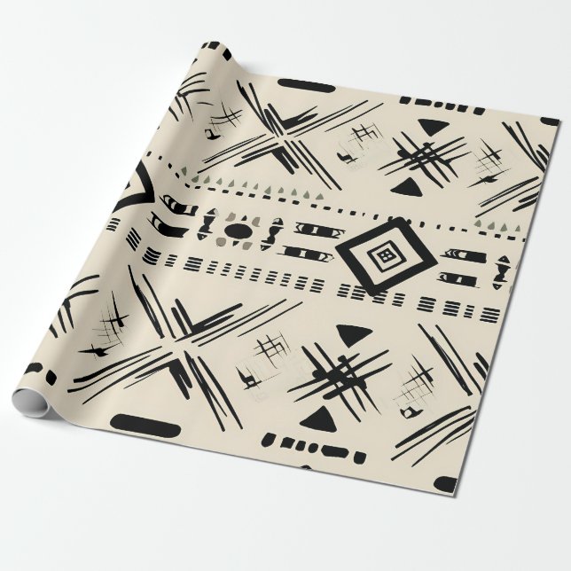 Papel De Presente Design Aztec (Desenrolado)