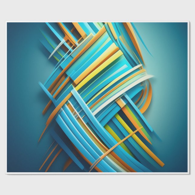 Papel De Presente design Azul abstart (Aberto)