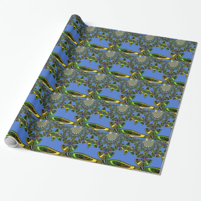Papel De Presente Design Azul Adorável (Desenrolado)