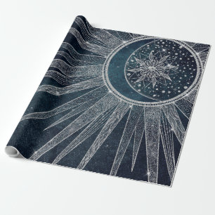 Papel De Presente Design azul de Mandala