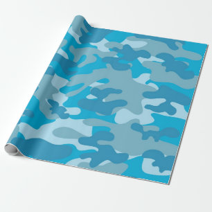Papel De Presente Design azul e cinzento de Camo