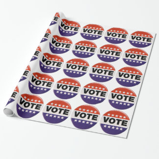 Papel De Presente Design branco & azul vermelho do voto