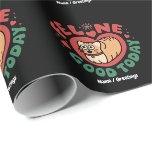 Papel De Presente Design Caprichoso de Gato Bom Hoje 